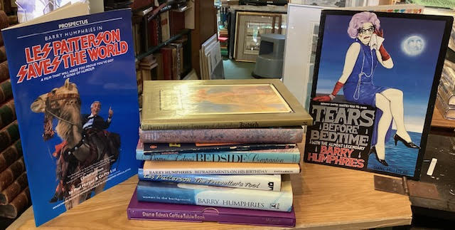 Small collection of Barry Humphries books and ephemera [signed]