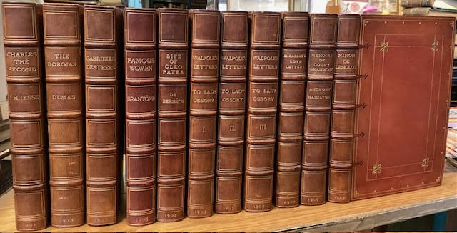 Letters to the Countess of Ossory; Charles the Second; The Borgias; Gabrielle d'Estrees; Famous Women; Cleopatra: her life and reign; Grammont's Memoirs of the Court of Charles the Second; The Love Letters of Mirabeau; Ninon de Lenclos [11 volume set of history in Hatchard's bindings]