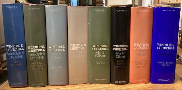 Winston S. Churchill - 8 Volumes - Youth ; Young Statesman ; 1914 - 1916 ; 1916 - 1922 ; 1922 - 1939 ; Finest Hour ; Road to Victory ; Never Despair